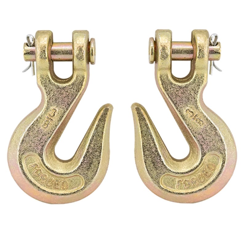 HANDRERLEE 2 PCS 3/8" Chain Hooks, Grade 70 Heavy Duty Clevis Grab Hook for Trucking Towing & Industrial Chains-26,000 lb Load Capacity - Image 1